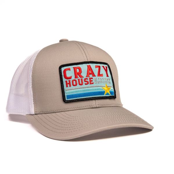 Light Grey Snapback with Crazy House Outfitter Patch - Crazy House Western Wear