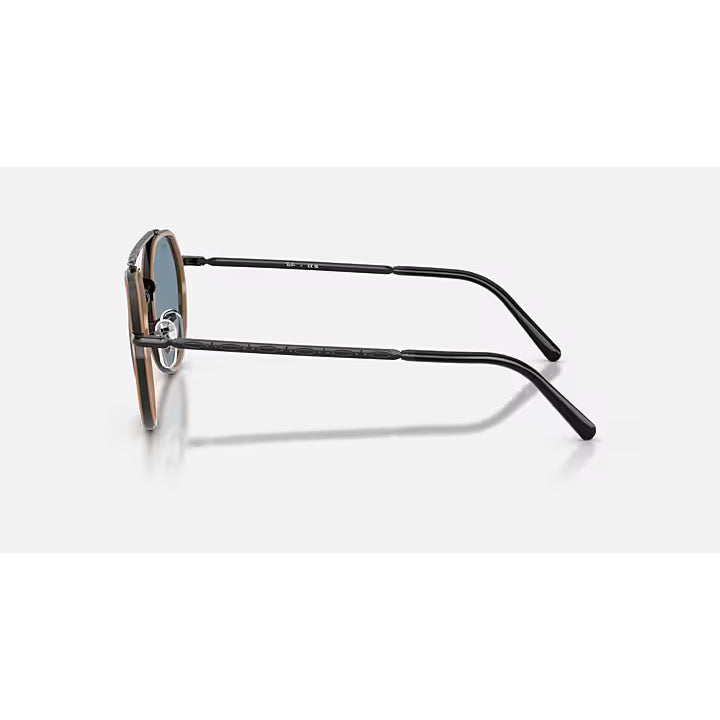 Ray-Ban Circle Polished Black Frame Sunglasses with Blue Lenses 0RB3765-9279R553