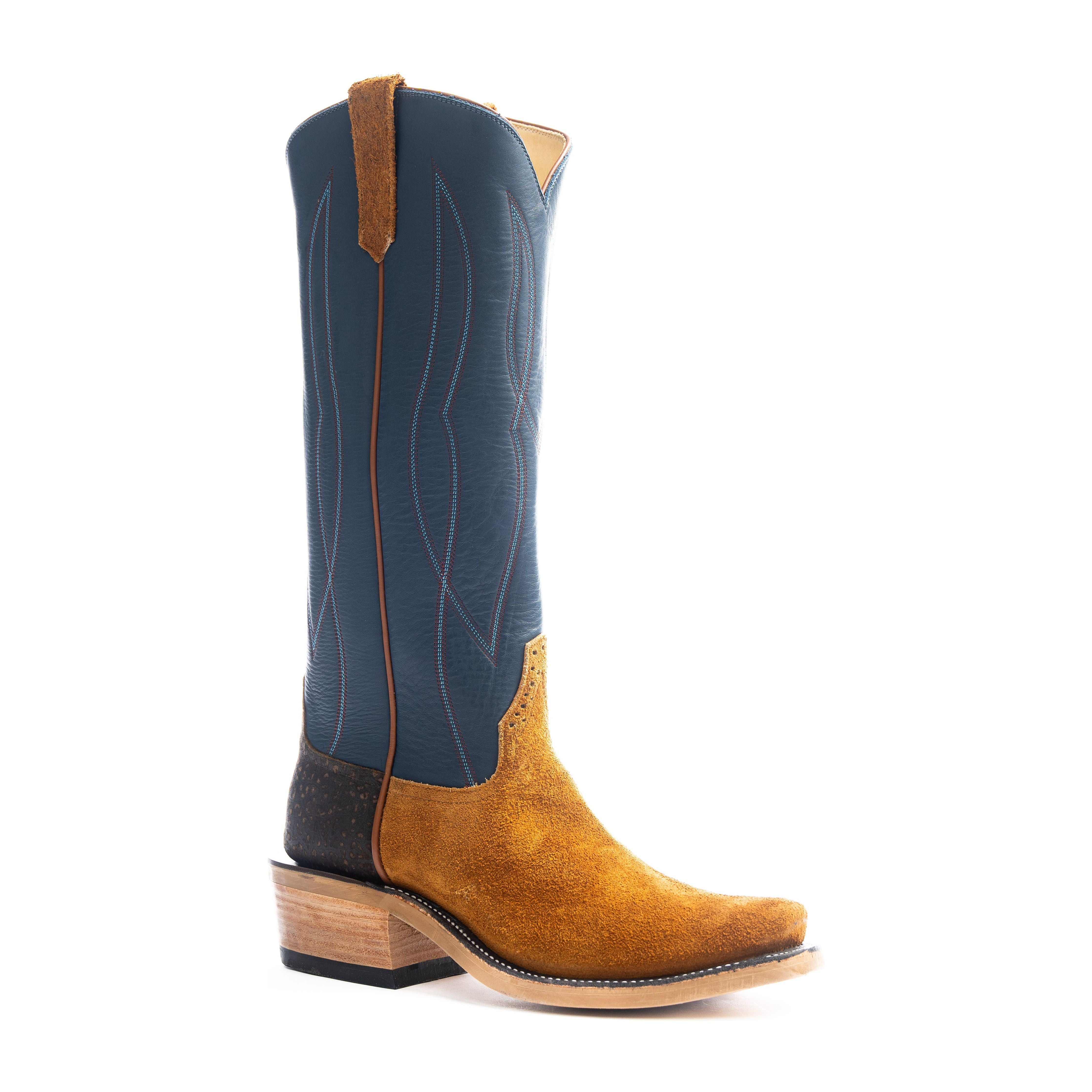 Rios Rust Crazyhorse Reverse with 16" Navy Waxy Kansas Tops R9030 - Crazy House Western Wear