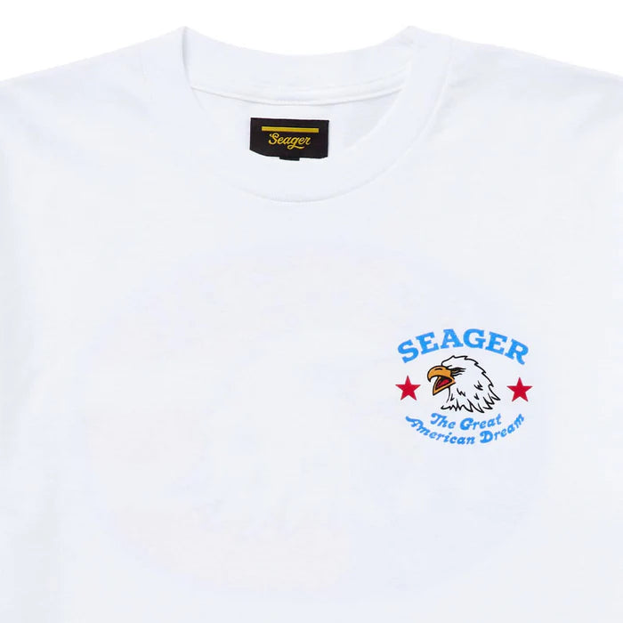 Men's Seager Great American Dream Tee White MTSU25GADWHT - Crazy House Western Wear
