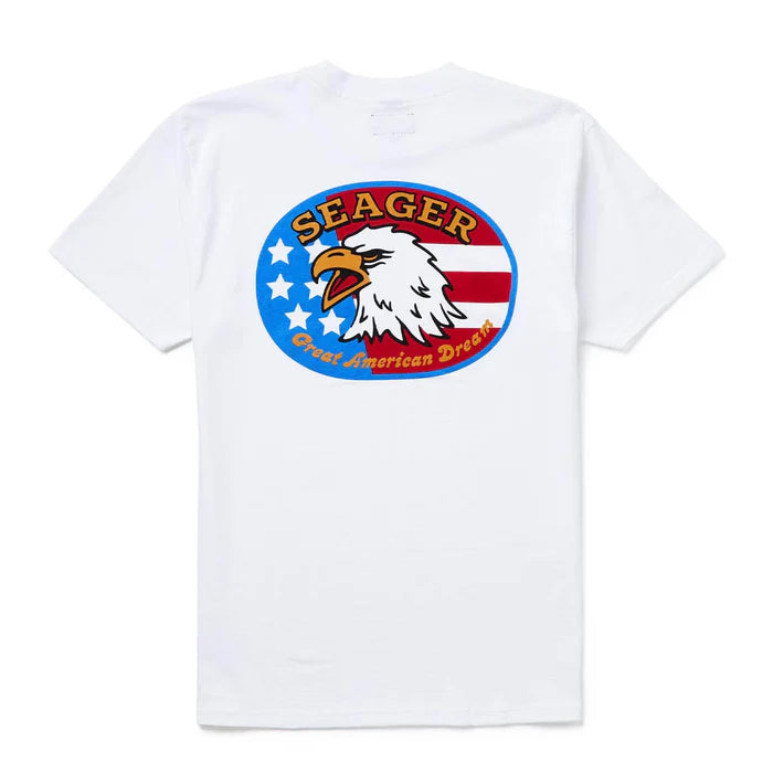 Men's Seager Great American Dream Tee White MTSU25GADWHT - Crazy House Western Wear