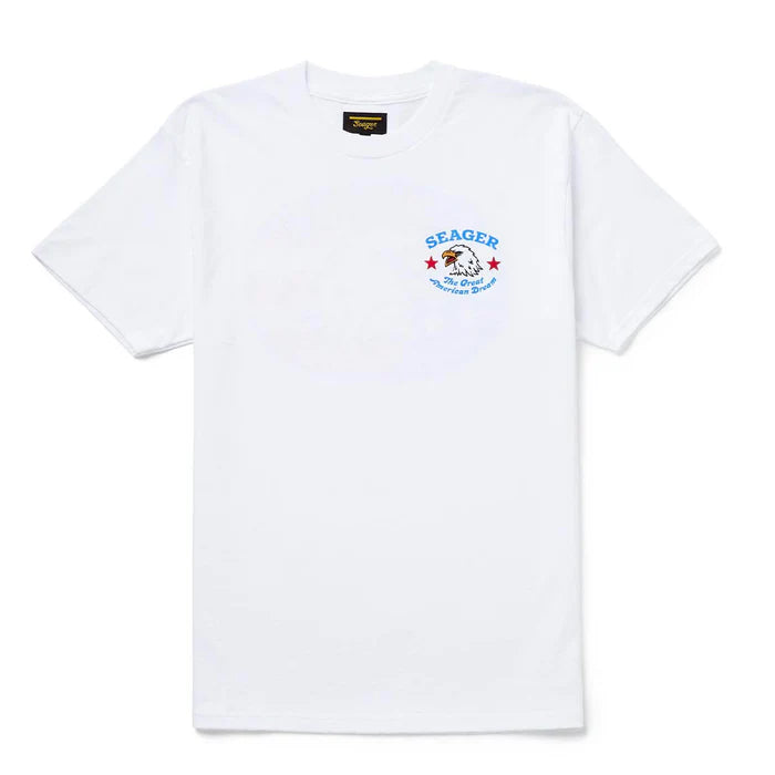 Men's Seager Great American Dream Tee White MTSU25GADWHT - Crazy House Western Wear