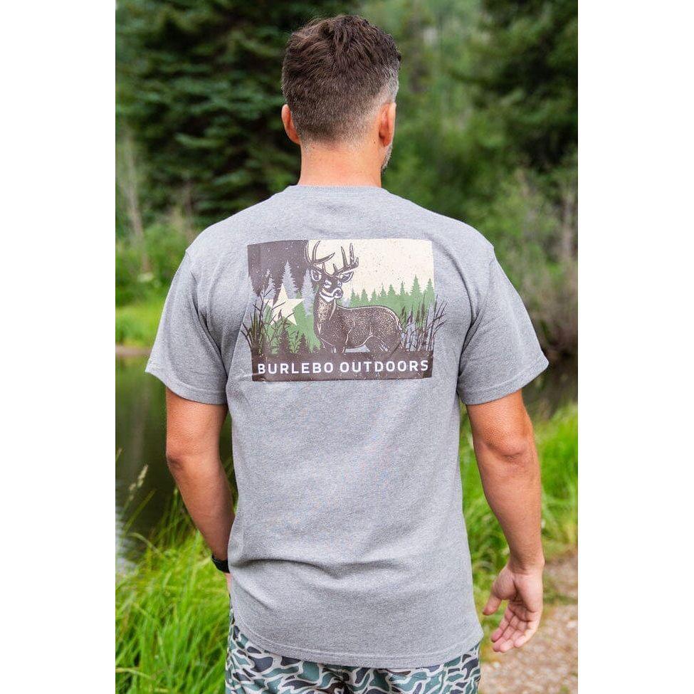Men's Burlebo Texas Deer Flag T-Shirt TXDF-SS-DHG - Crazy House Western Wear