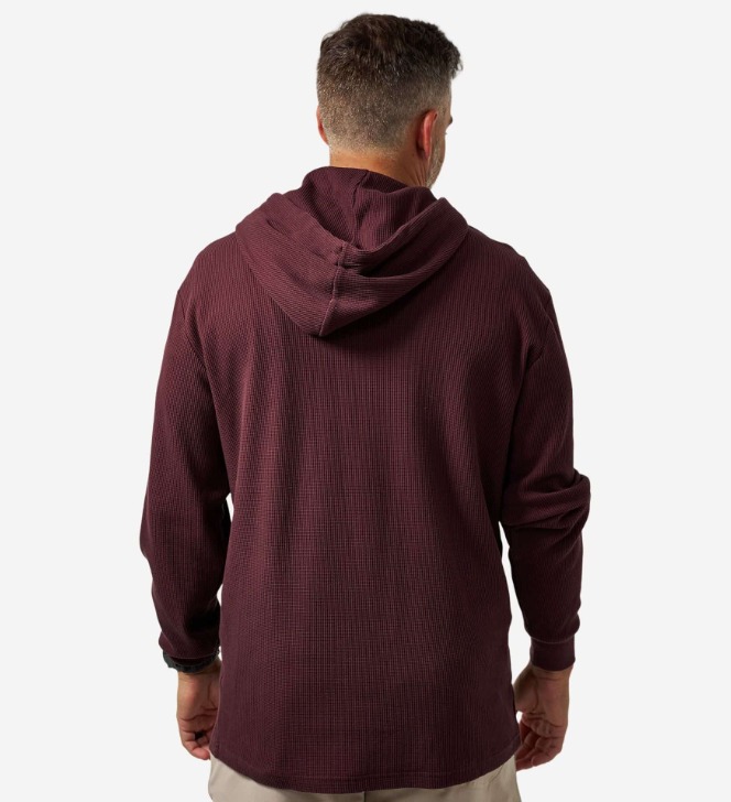 Burlebo Men's Maroon Thermal Hoodie TH-MAR