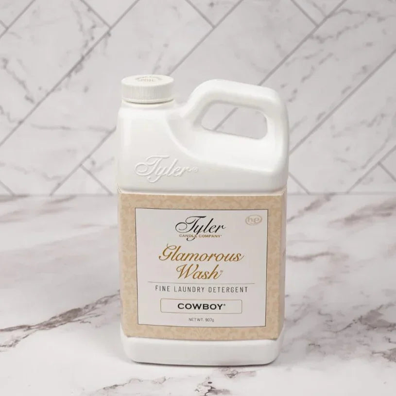 Tyler Candle Company 32 oz. Glamorous Wash Laundry Detergent - Cowboy Leather