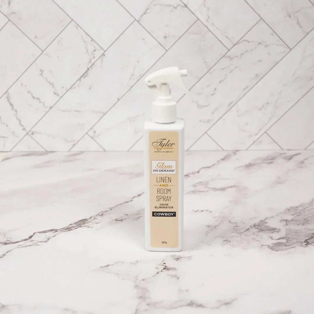 Tyler Candle Company Glam on Demand Room Spray, 227g - Cowboy Leather