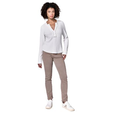 Women's Dear John "Luna" White Long Sleeve V-neck DKN2070W1WHT - Crazy House Western Wear