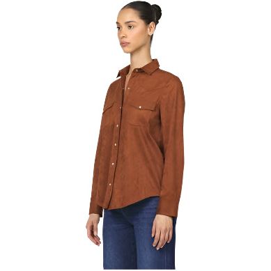 Women's Dear John Chocolate "Star" Long Sleeve Button Up DSH1047W2CHL - Crazy House Western Wear