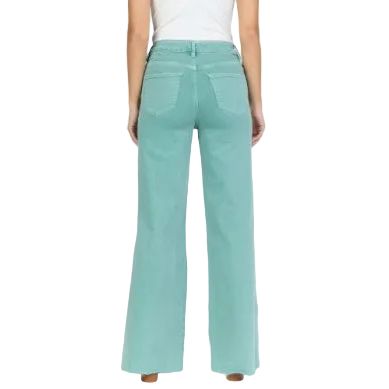 Women's Dear John Oil Blue Fiona High Rise Cut Off Hem Pants DPM55C356OBE