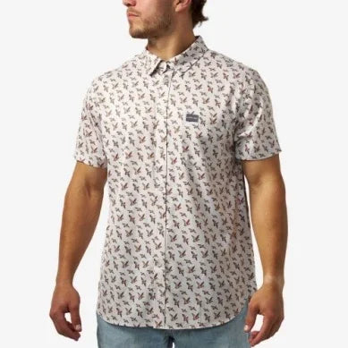 Men's Burlebo Mallards Flying In Performance Button Up PBU-MFI