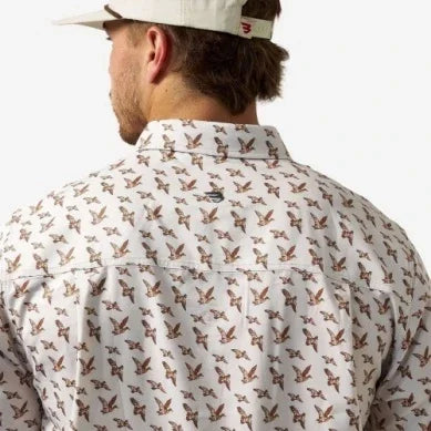 Men's Burlebo Mallards Flying In Performance Button Up PBU-MFI