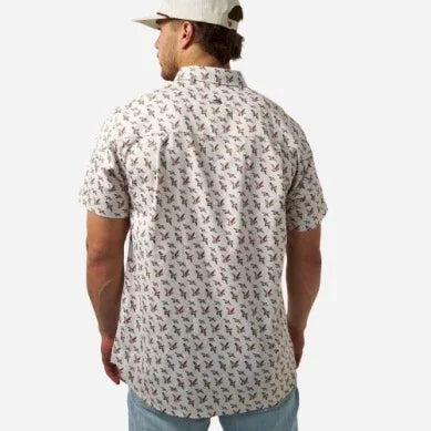 Men's Burlebo Mallards Flying In Performance Button Up PBU-MFI