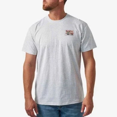 Men's Burlebo Ash Gray Buck Stamp Short Sleeve Tee SST-BKST-AG