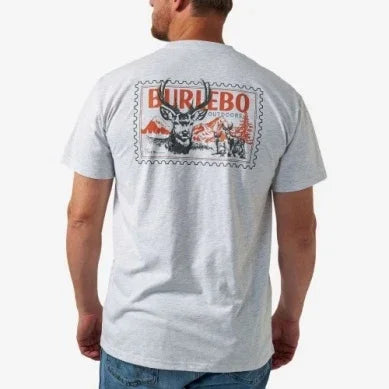 Men's Burlebo Ash Gray Buck Stamp Short Sleeve Tee SST-BKST-AG