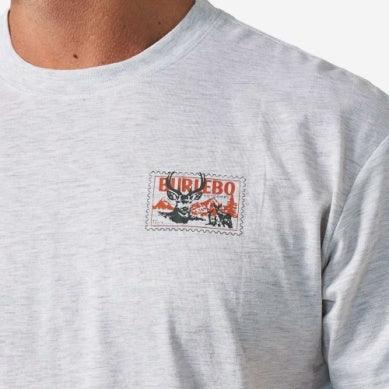 Men's Burlebo Ash Gray Buck Stamp Short Sleeve Tee SST-BKST-AG