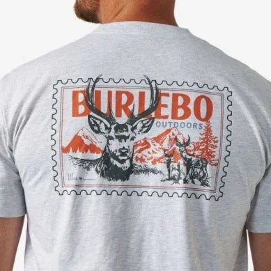 Men's Burlebo Ash Gray Buck Stamp Short Sleeve Tee SST-BKST-AG