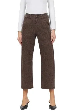 Dear John Women's Brown Leopard Lasso Mid Rise Jeans DPM26C144BOD