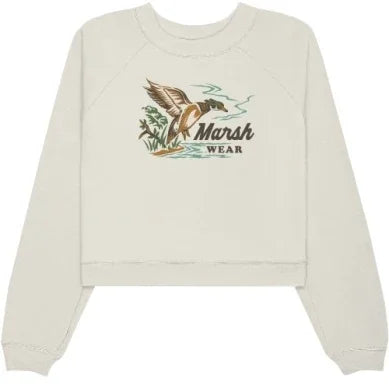 Marsh Wear Women's Vintage White Heritage Duck Crew WWF1019