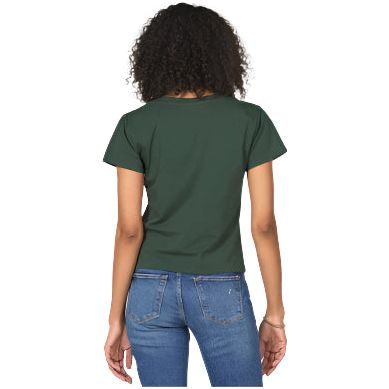 Women's Another Love Amaya Dark Green V-neck T-shirt VCKN1762EVG - Crazy House Western Wear