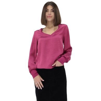 Women's Another Love V-neck Long Sleeve Aya Berry Pink Top VCWV5140BYP
