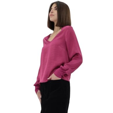 Women's Another Love V-neck Long Sleeve Aya Berry Pink Top VCWV5140BYP