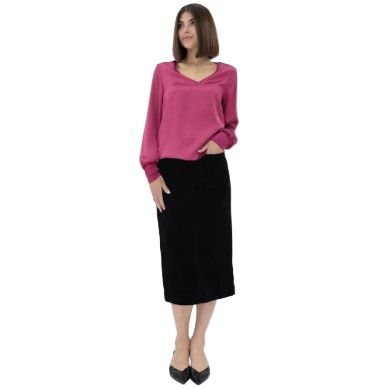 Women's Another Love V-neck Long Sleeve Aya Berry Pink Top VCWV5140BYP