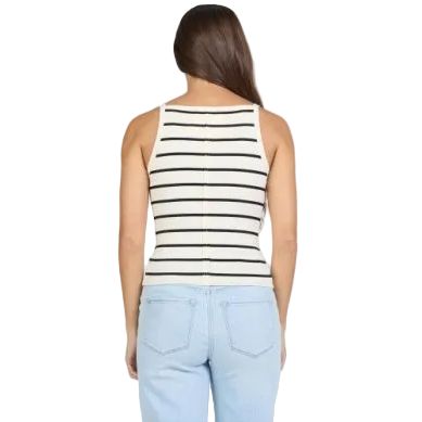 Women's Dear John Cream/Black Moira Striped Tank Top DKN2198CRB