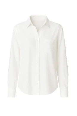 Women's Dear John White Galina Long Sleeve Button Up Top DSH1454TCWHT