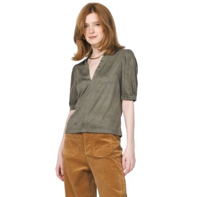 Women's Another Love Kalia Green Puff Sleeve Top VCKN1796SGN