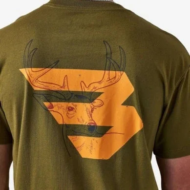 Men's Burlebo Hunter Green Deer Flying B Logo Short Sleeve Tee SST-DRFB-HNTG