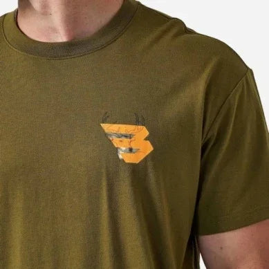 Men's Burlebo Hunter Green Deer Flying B Logo Short Sleeve Tee SST-DRFB-HNTG