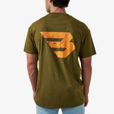 Men's Burlebo Hunter Green Deer Flying B Logo Short Sleeve Tee SST-DRFB-HNTG
