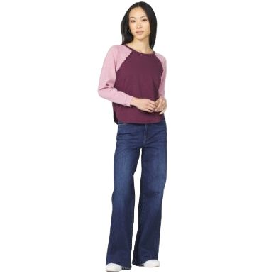 Women's Dear John Purple and Pink "Kira" Long Sleeve Top DKN3195D9FLI