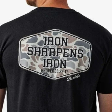 Men's Burlebo Black Iron Sharpens Iron Short Sleeve Tee SST-ISIF26-BLK