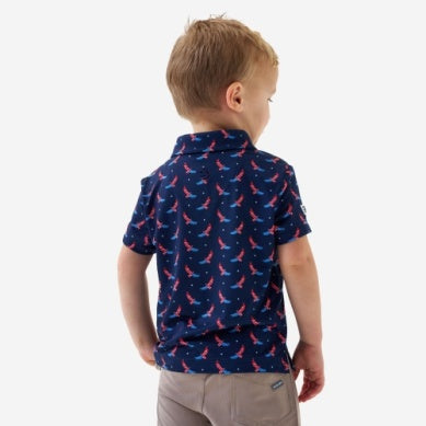 Boy's Burlebo Navy USA Eagle Performance Polo Y-PP-UEAG