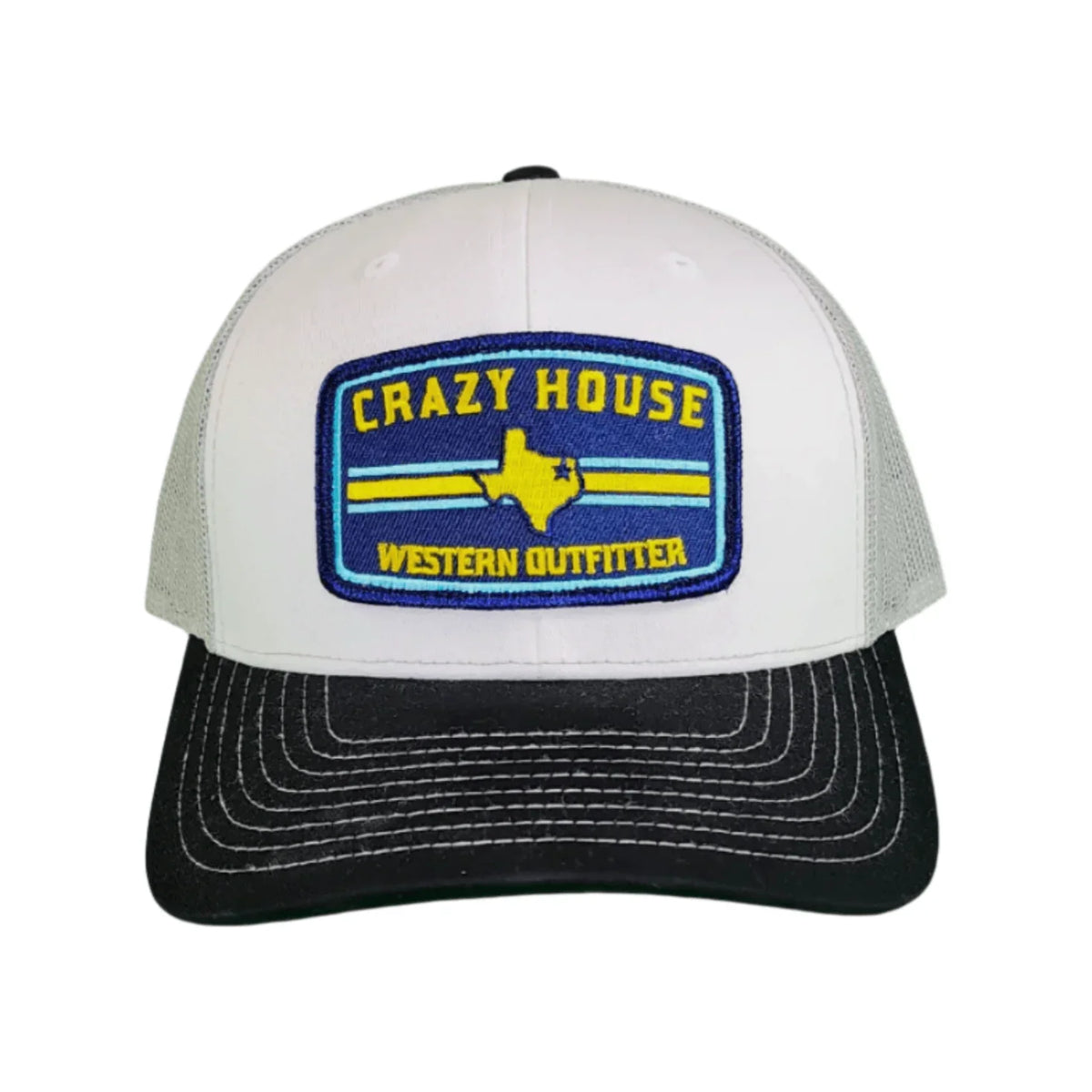 White Snapback with Outfitter Patch - Crazy House Western Wear