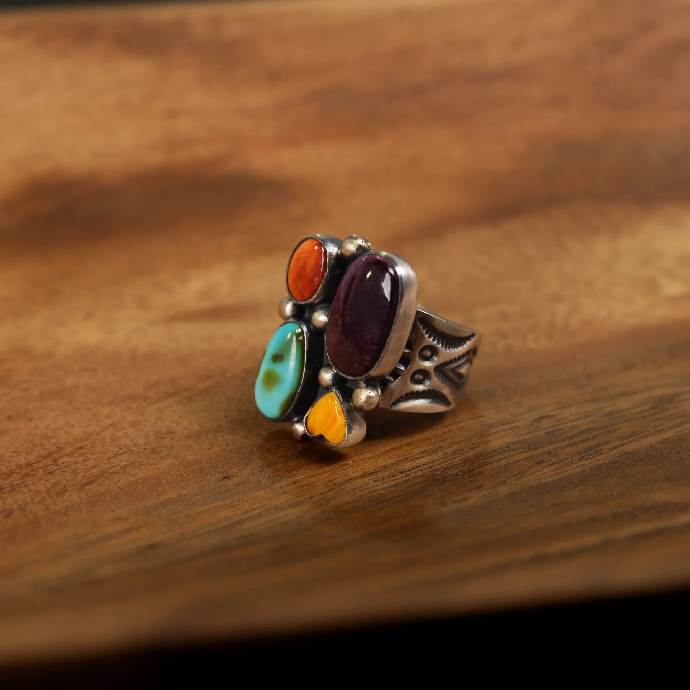 Women's Alzuni Handmade Multicolor Adjustable Ring R925MULT-12