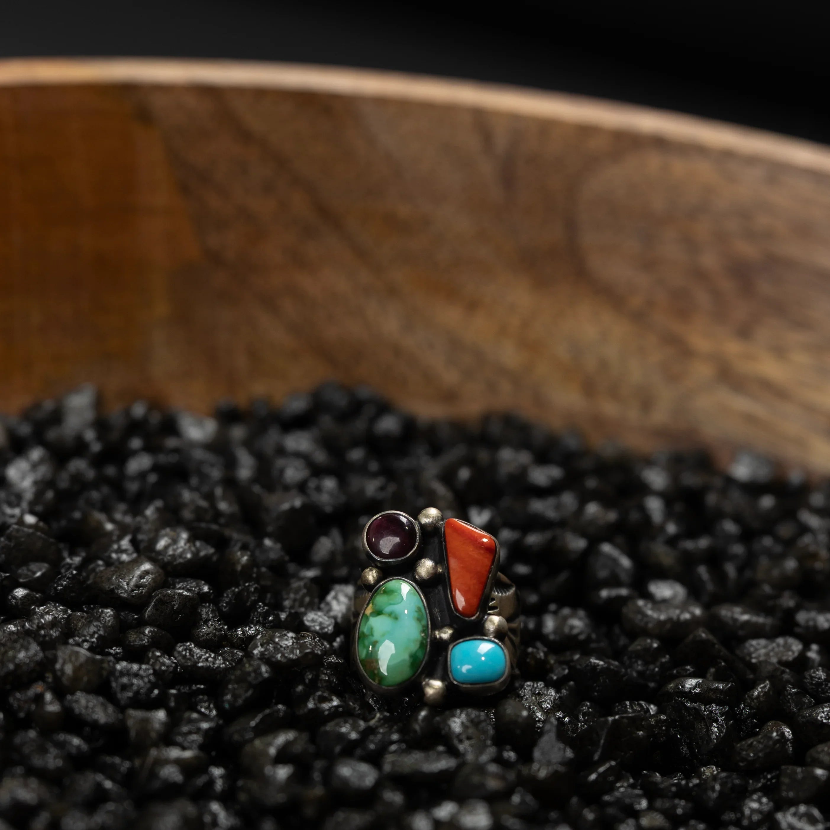 Women's Alzuni Multicolor and Silver Handmade Ring