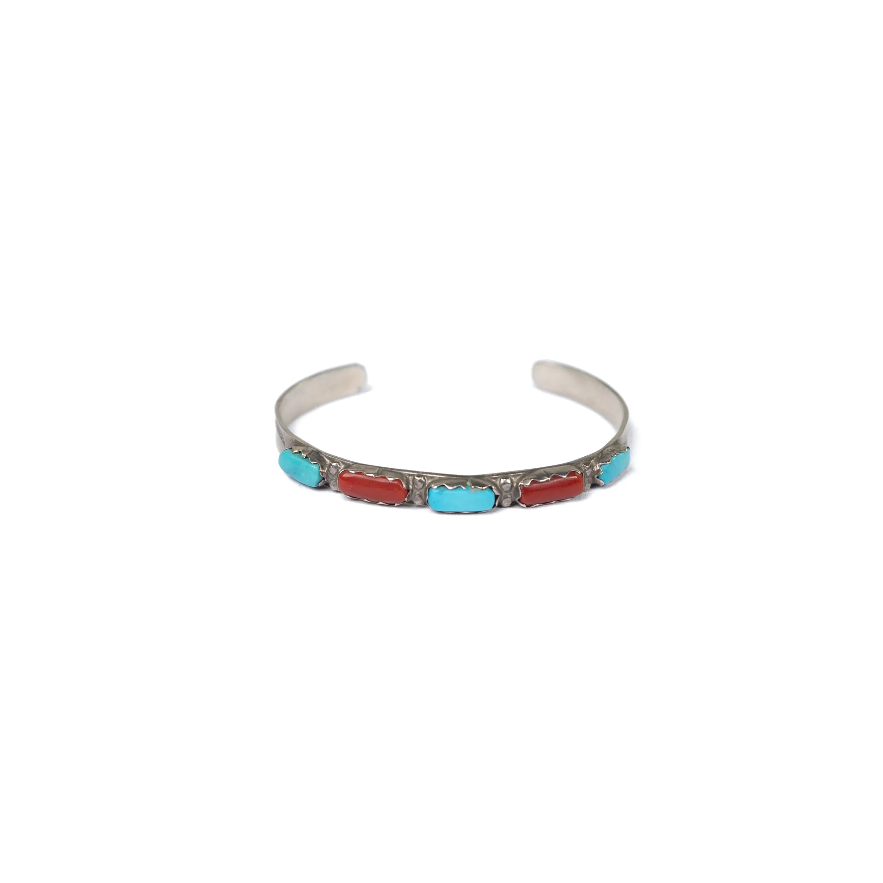 Women's Alzuni Red and Turquoise Vintage Stone Handmade Cuff VC925-32