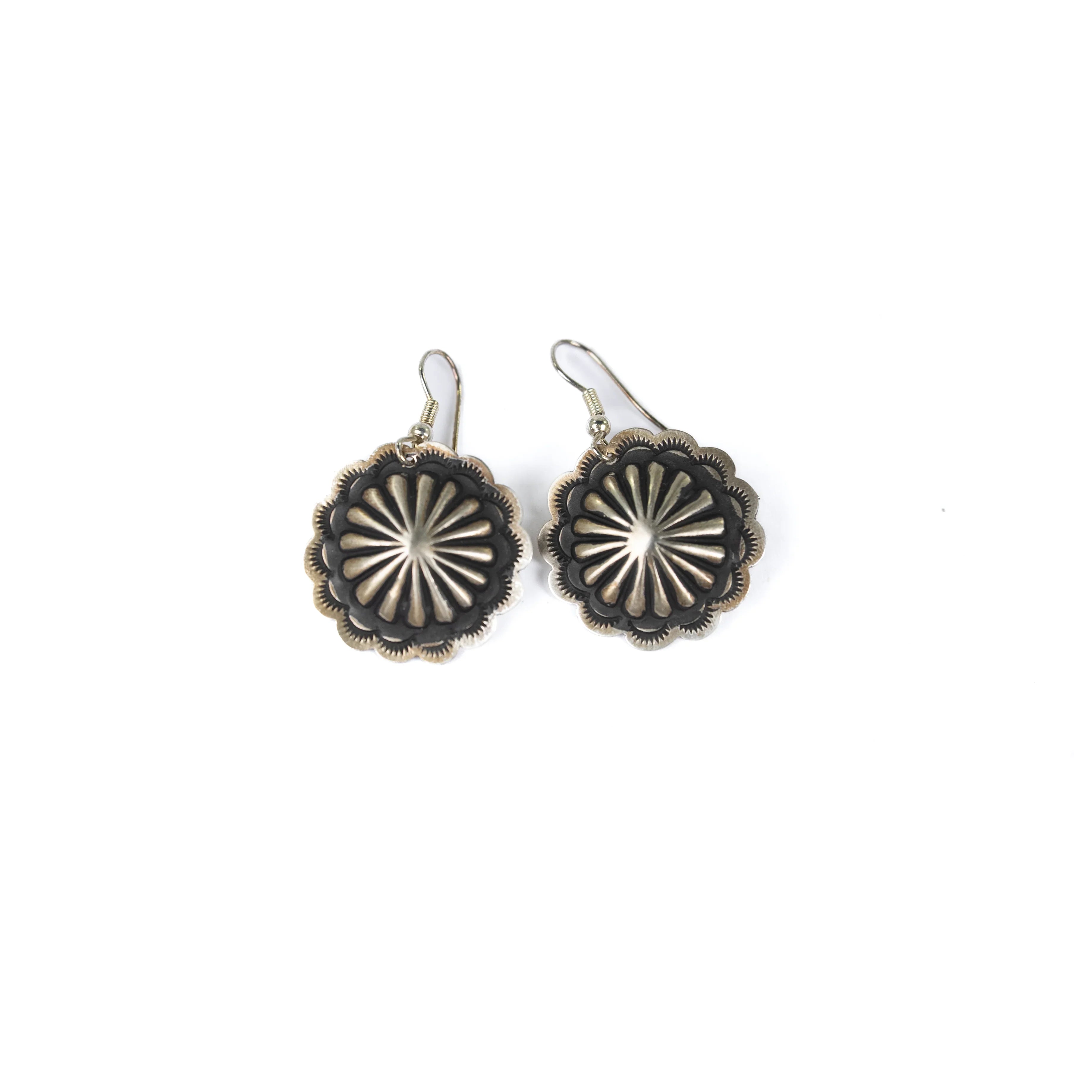 Women's Alzuni Silver Concho French Wire Earrings