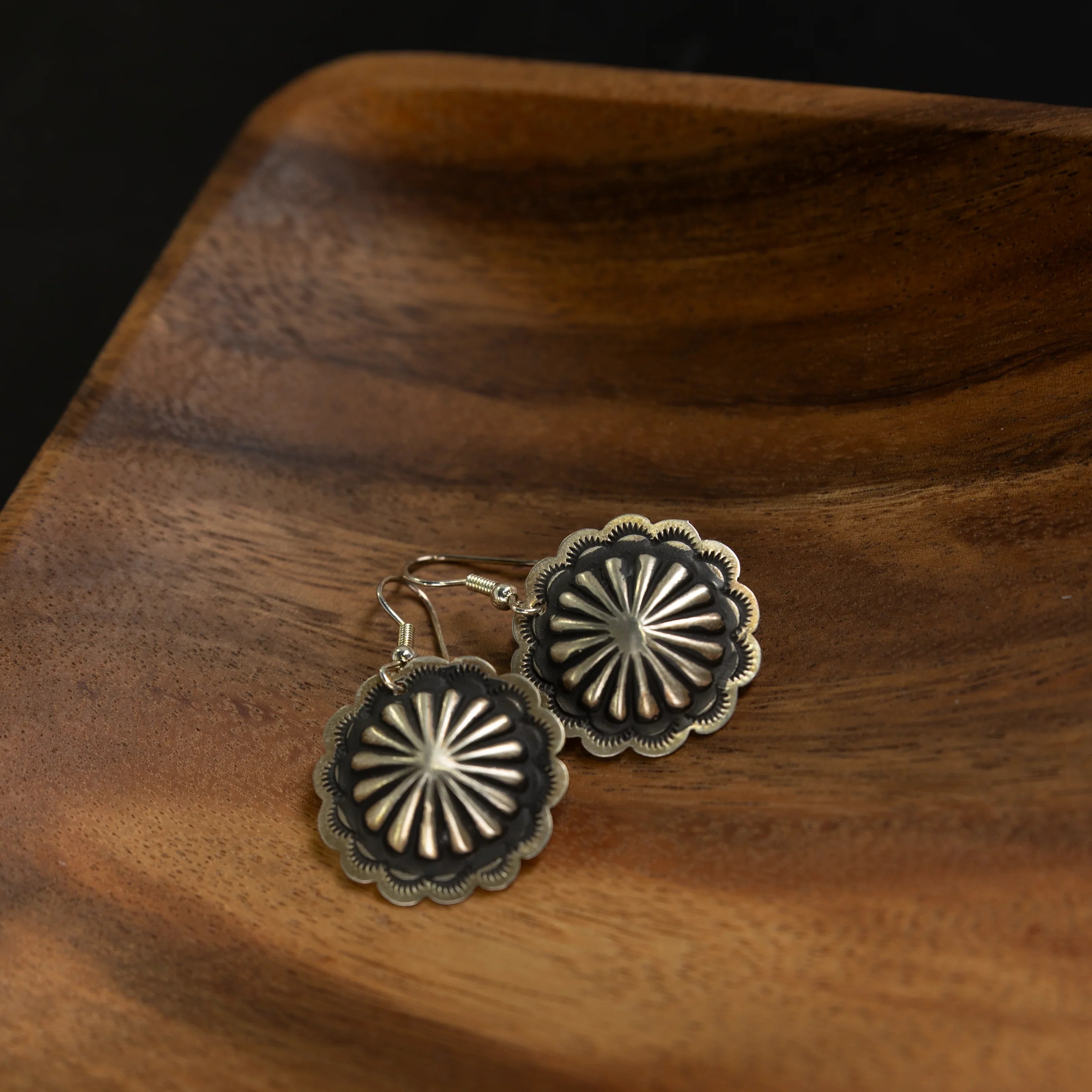 Women's Alzuni Silver Concho French Wire Earrings