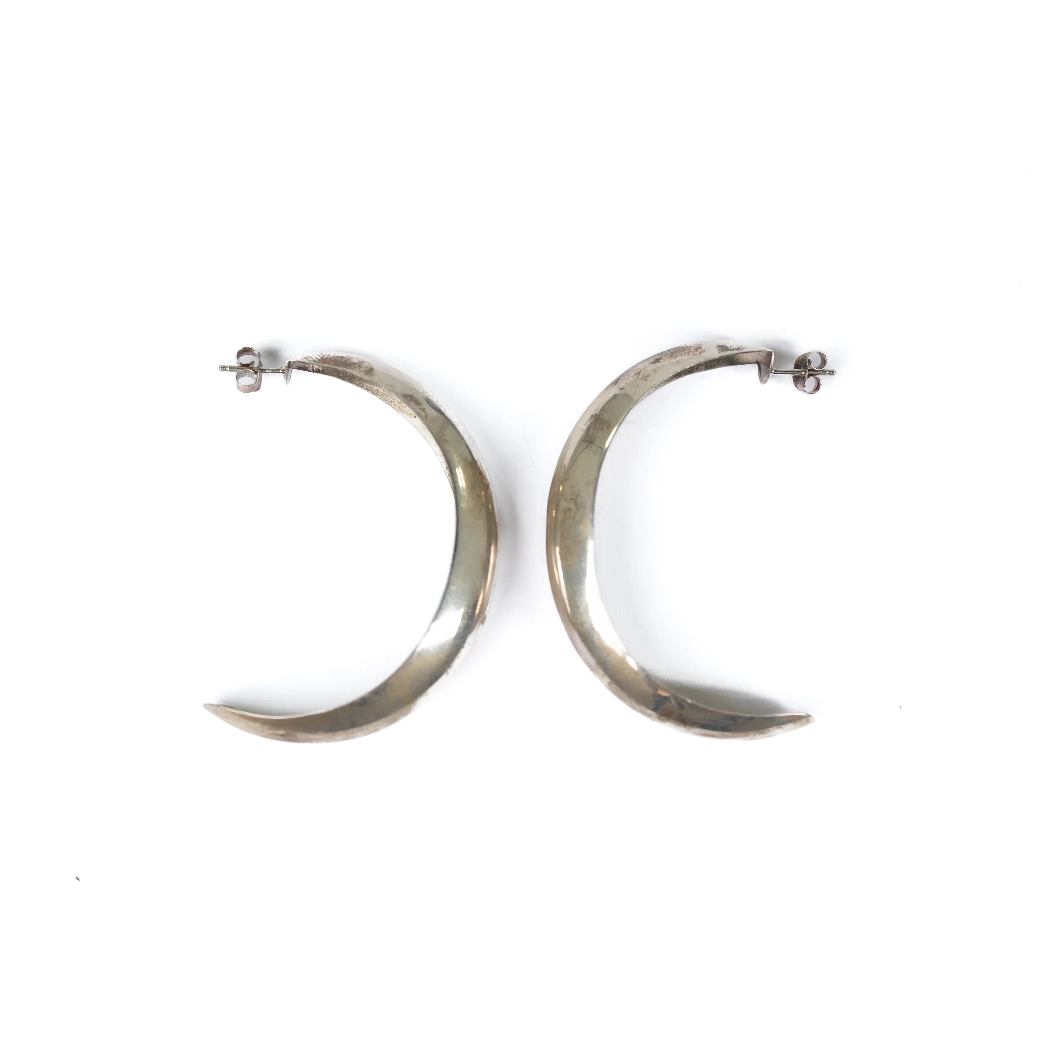 Women's Alzuni Silver Half Moon Hoops