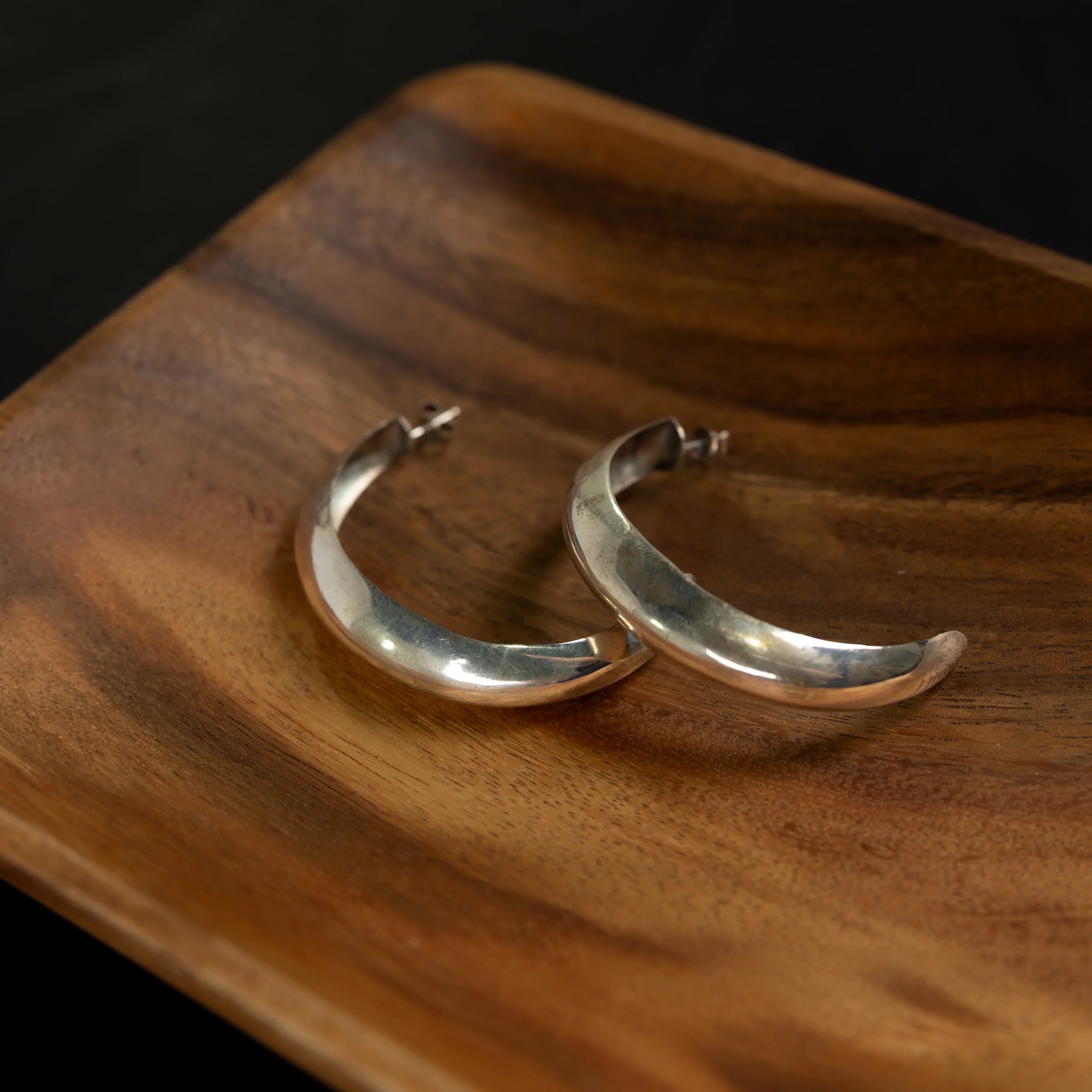 Women's Alzuni Silver Half Moon Hoops