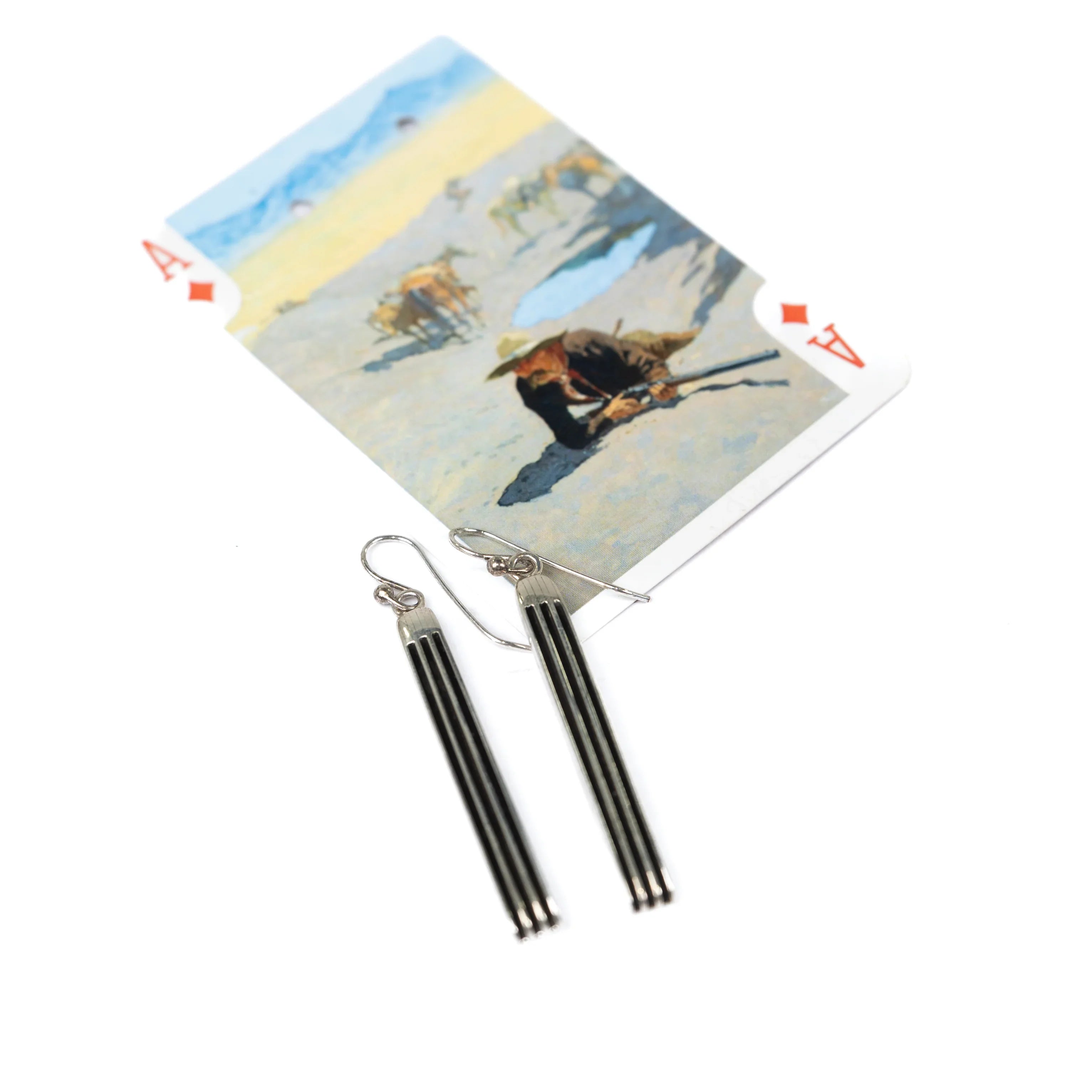 Women's Alzuni Silver Handmade Dangle Bar Earrings