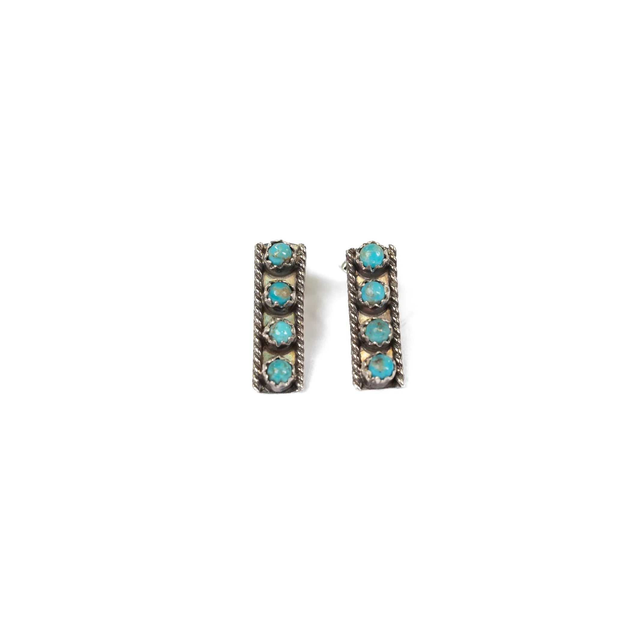 Women's Alzuni Turquoise Stone Bar Studs