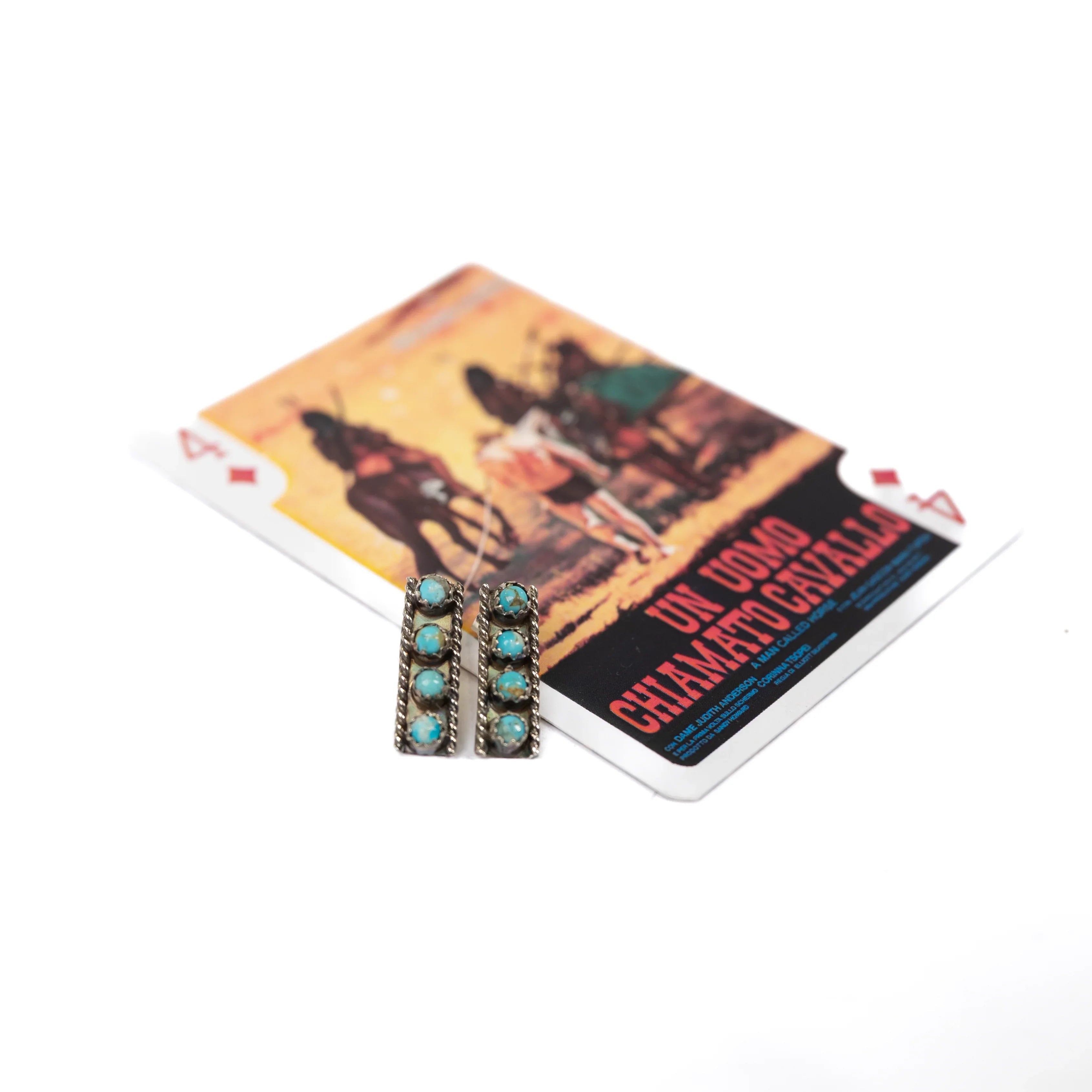 Women's Alzuni Turquoise Stone Bar Studs