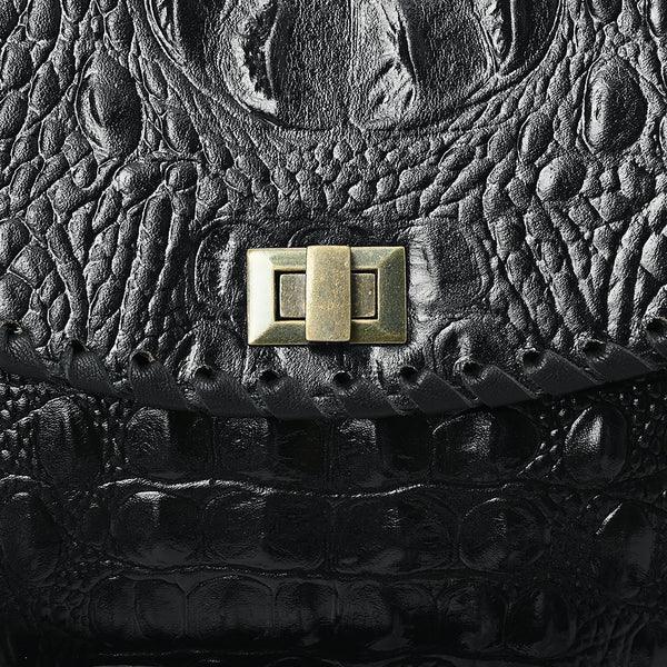 Women's American Darling Black Crocodile Embossed Leather Crossbody ADBG1526