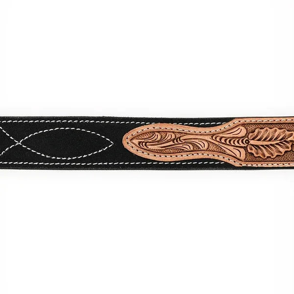 Women's American Darling Black Suede Western Belt ADBLF335