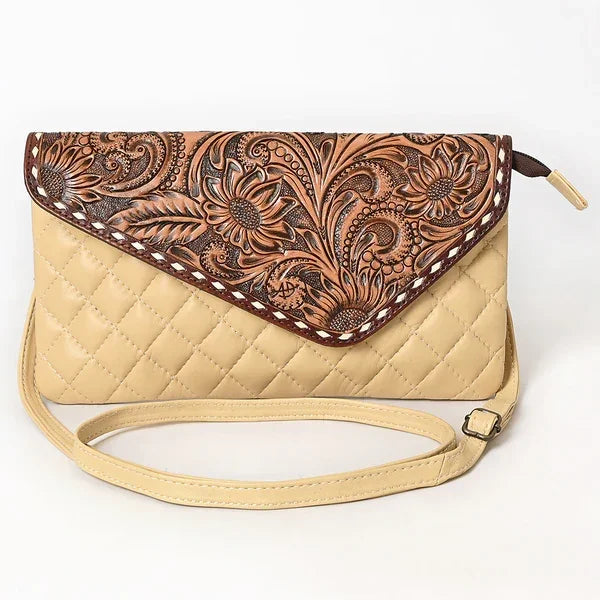 Women's American Darling Quilted and Tooled Leather Crossbody Bag ADBG1672A