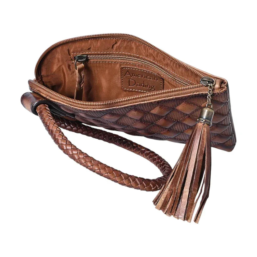 Women's American Darling Quilted Leather Western Clutch Bag ADBGM615